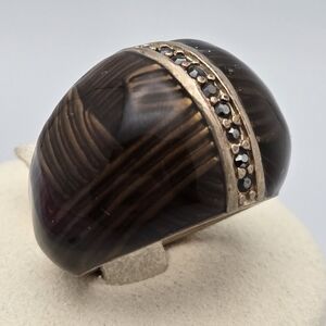 Lia Sophia Kiam Family Brown Gold Crystal Ring Size 5